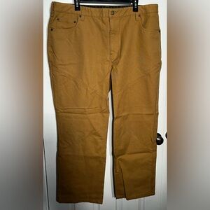 Orvis Men's Size 42 Brown Twill Canvas Chino Outdoor Work Pants Canvas Heavy